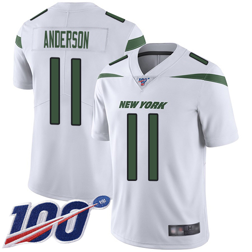 New York Jets Limited White Youth Robby Anderson Road Jersey NFL Football #11 100th Season Vapor Untouchable